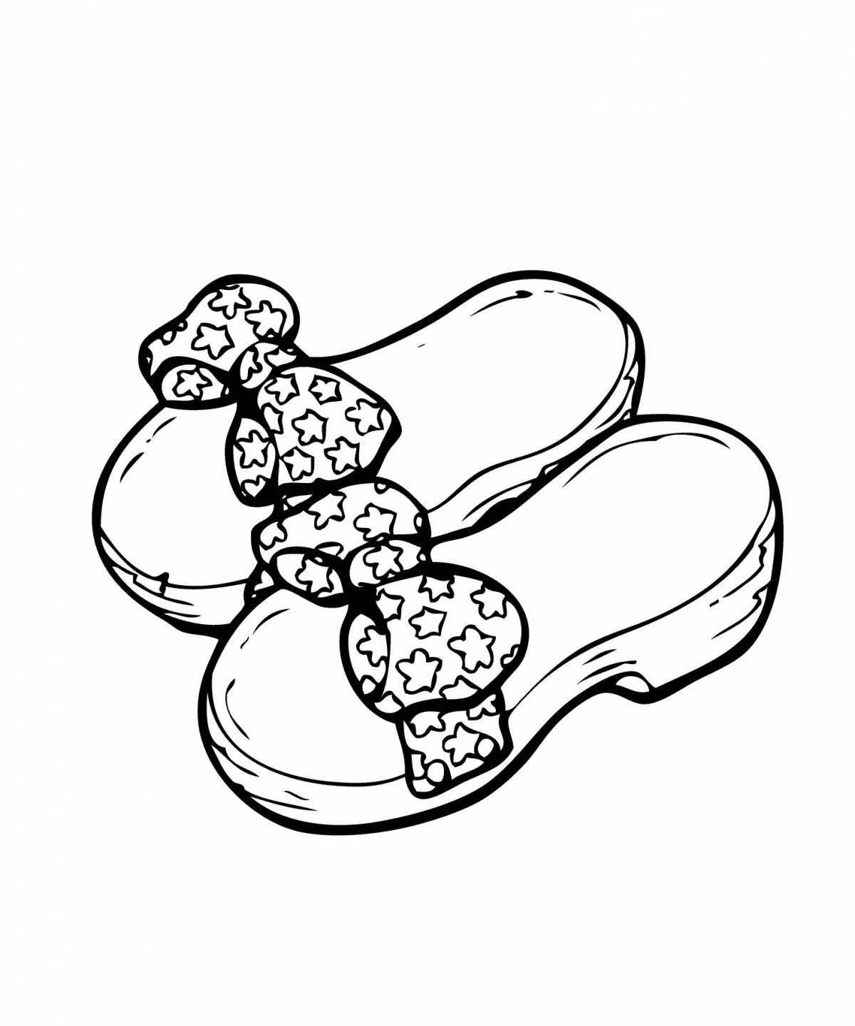 Coloring page playful shoes for girls