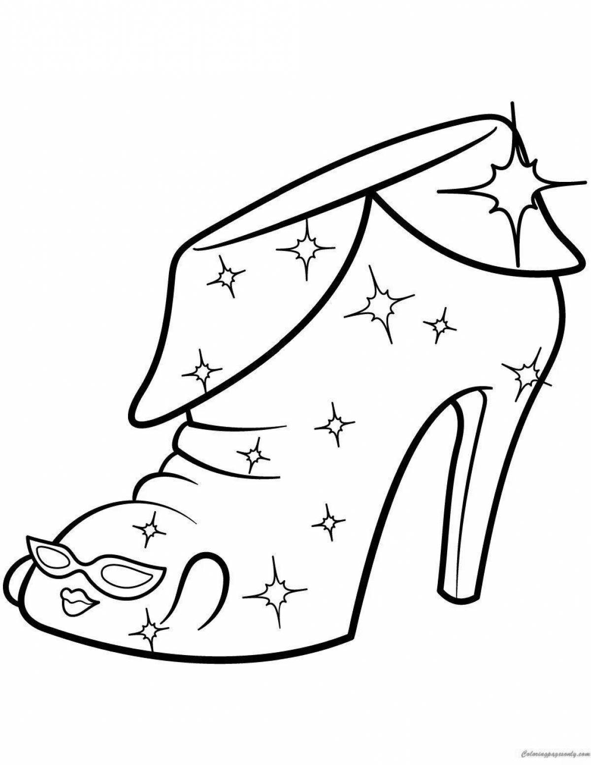 Coloring page joyful shoes for girls