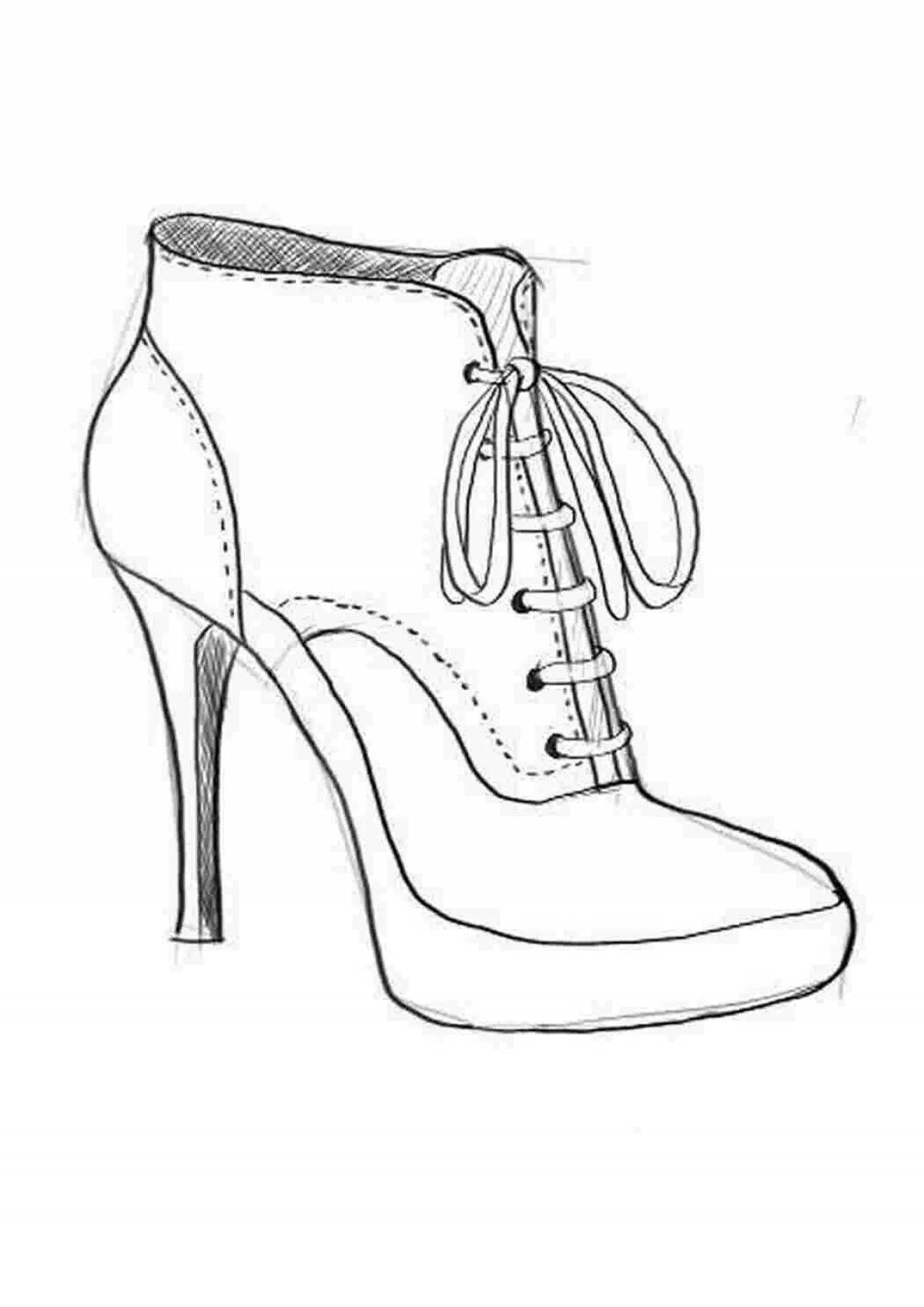 Colouring page delightful shoes for girls