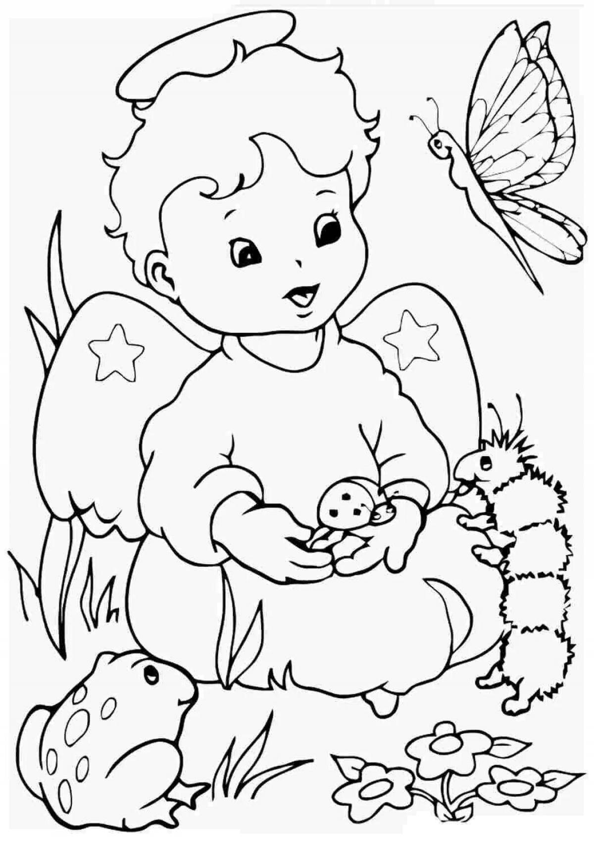 Great angel coloring book for kids