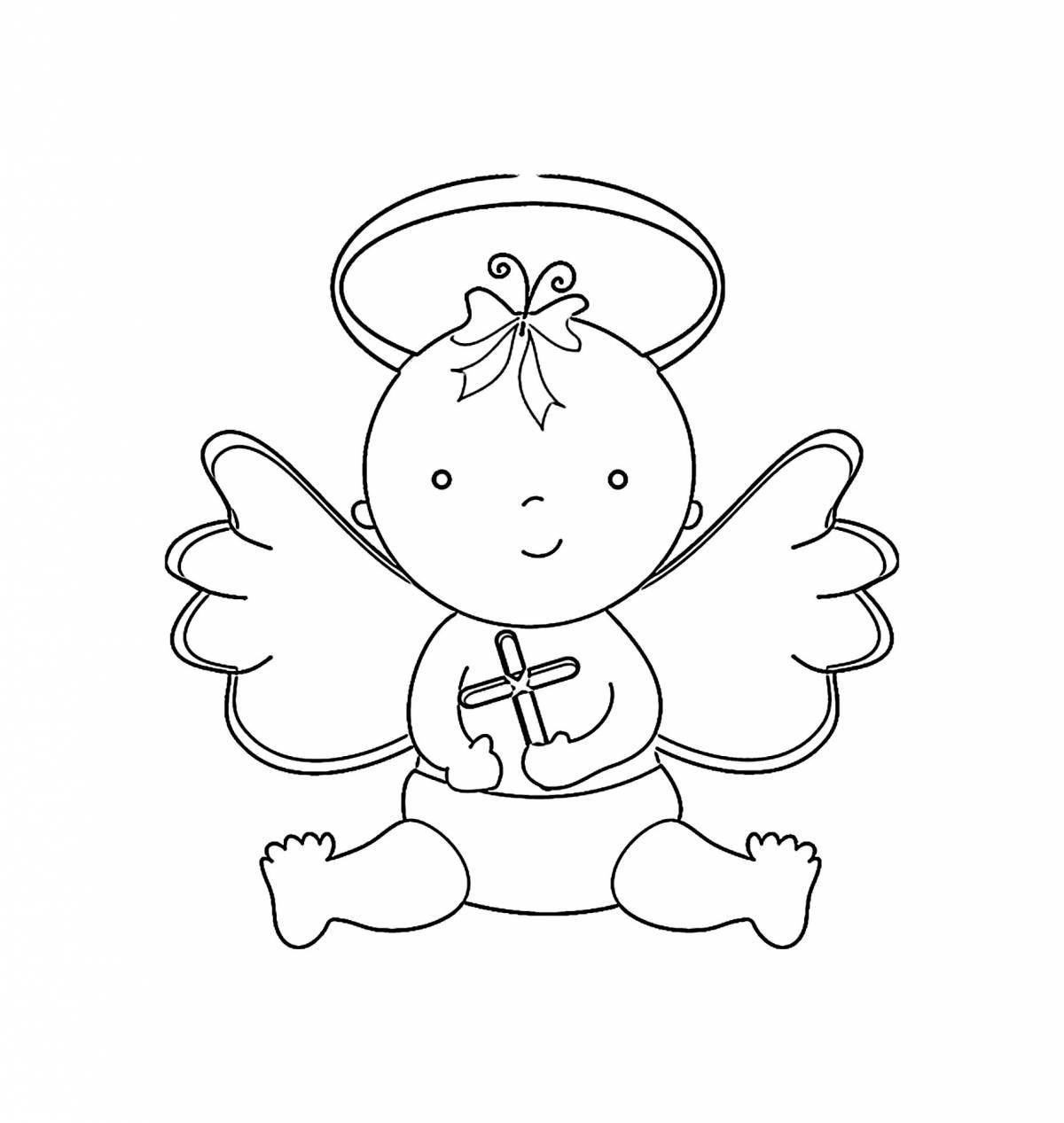 Wonderful angel coloring for kids