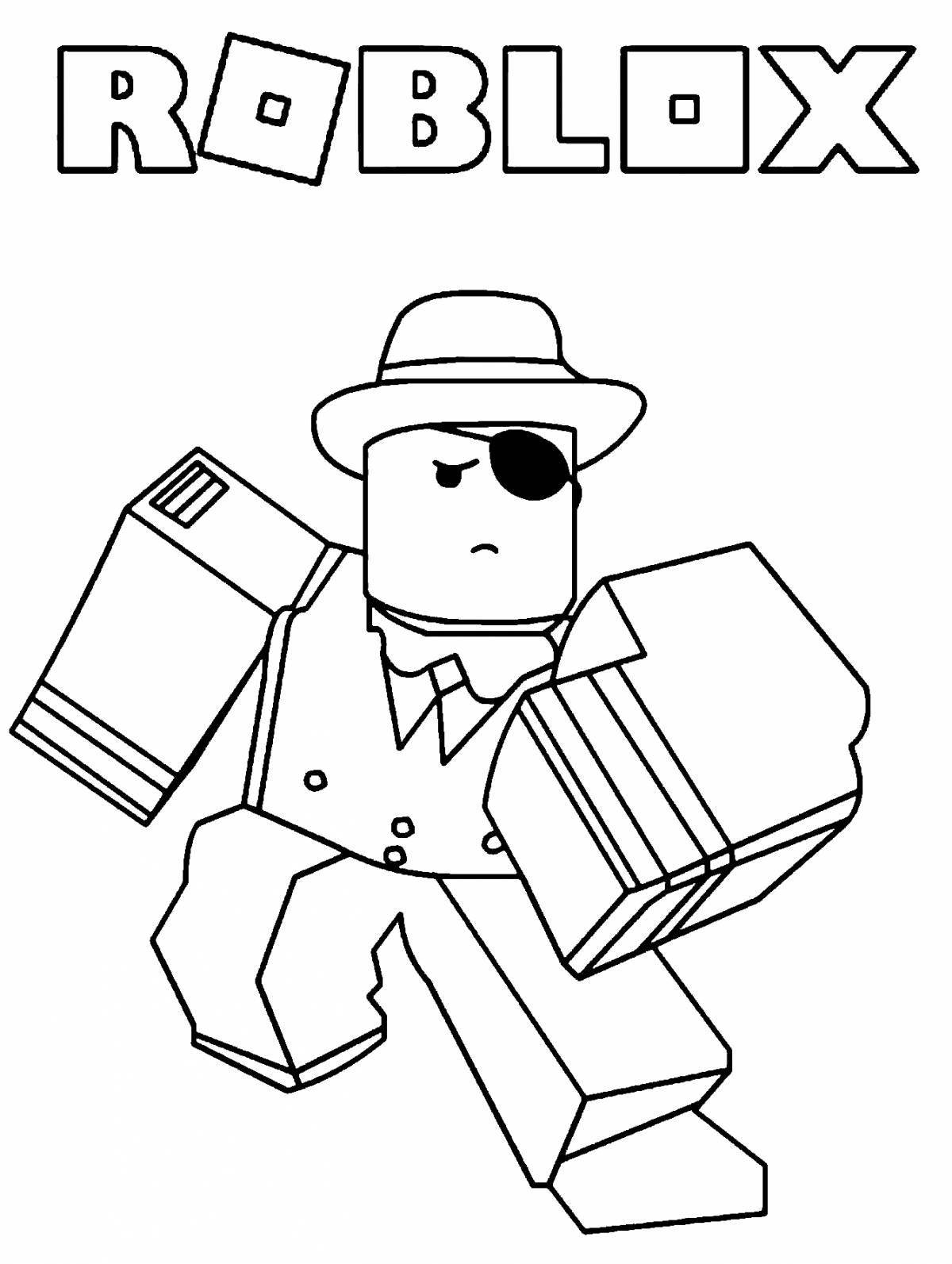 Playful roblox coloring page for girls