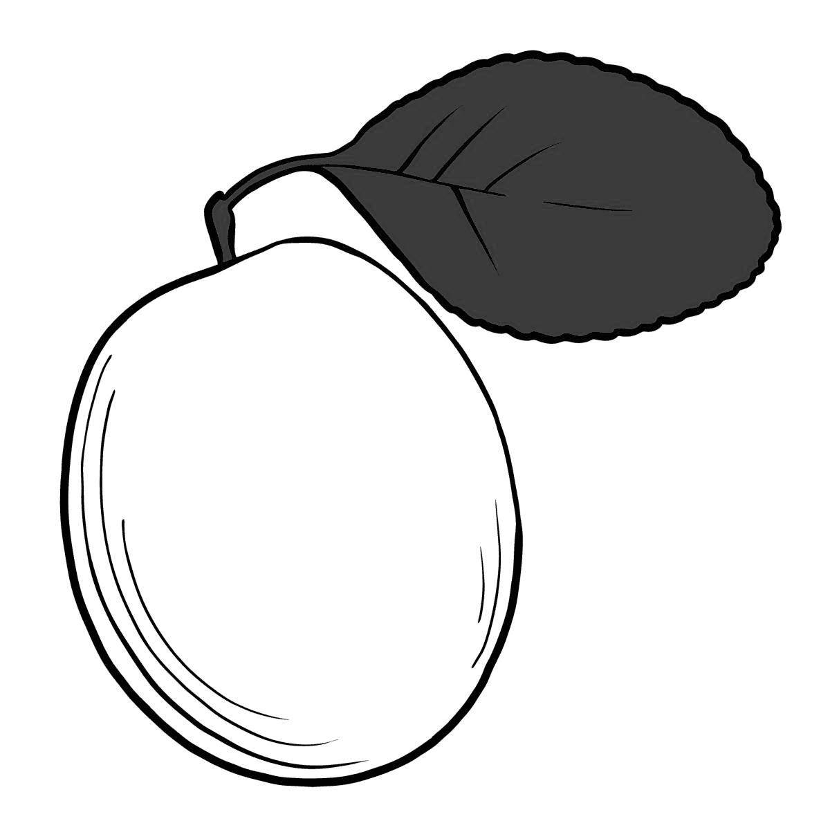 Playful plum coloring page for kids