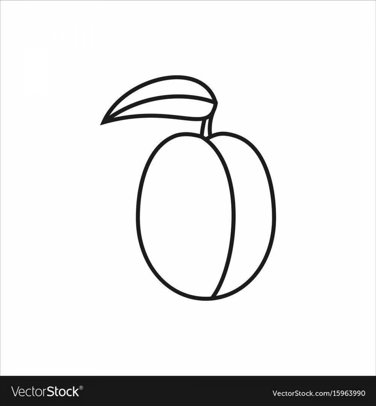 Amazing plum coloring page for kids