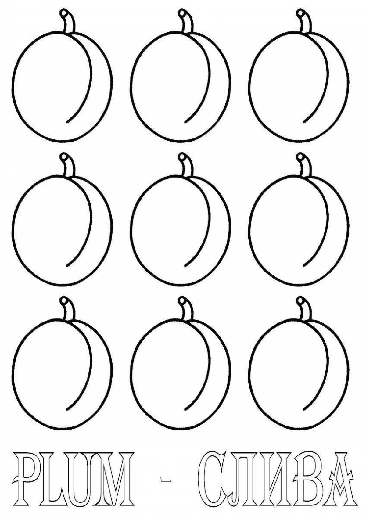 Magic plum coloring book for kids