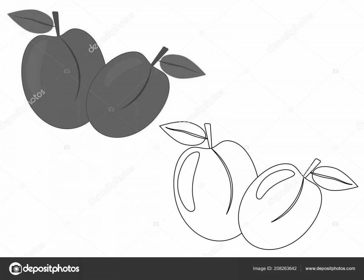 Coloring plum tree for kids