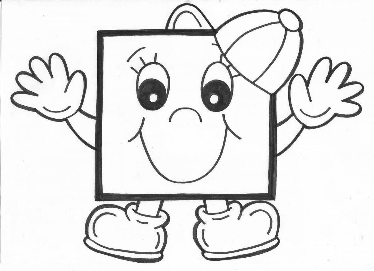 Playful rectangle coloring page for kids