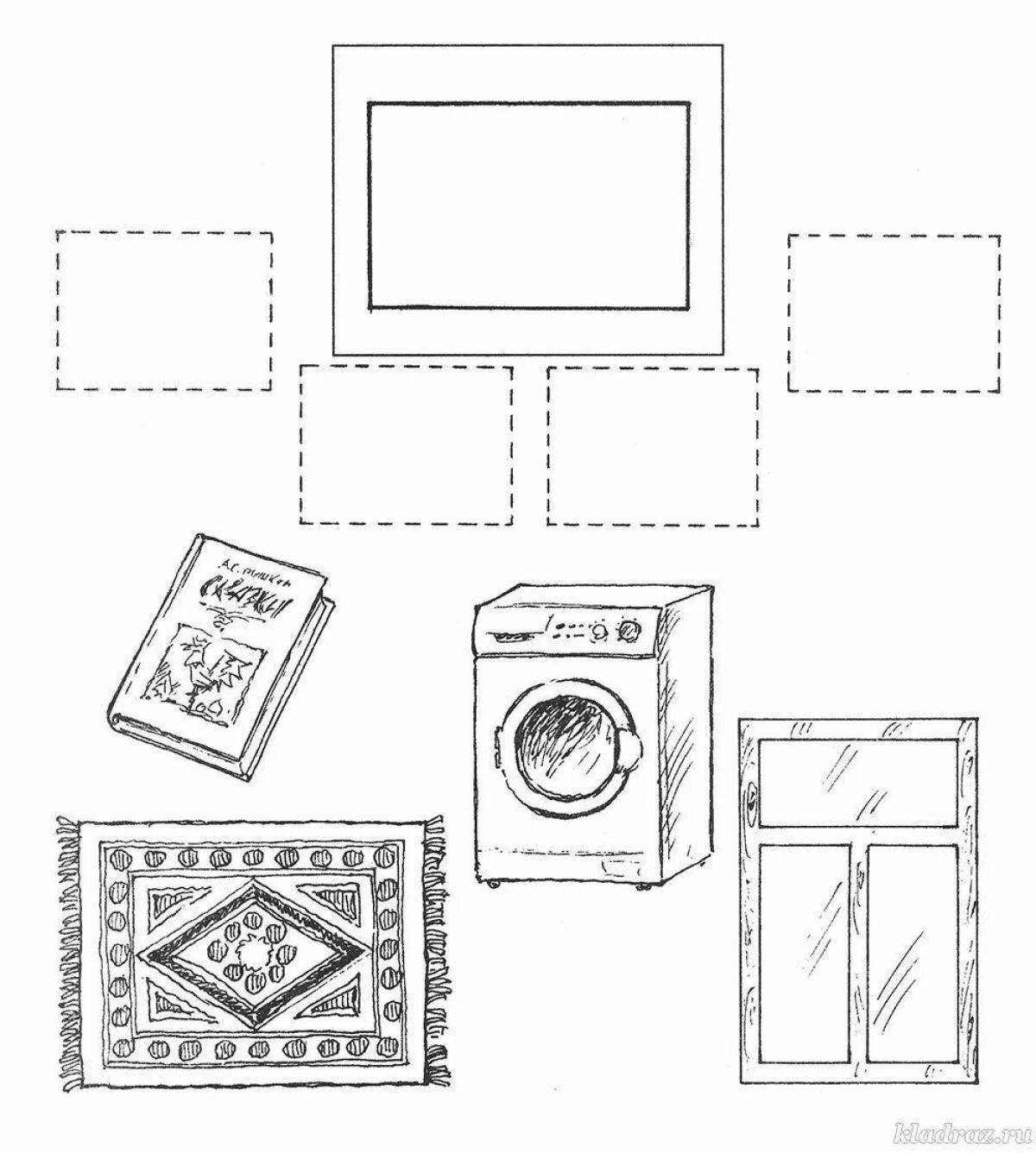 Creative rectangular coloring book for kids