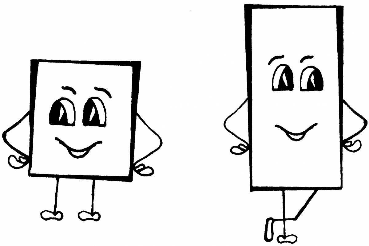 Color-mania rectangle coloring page for kids