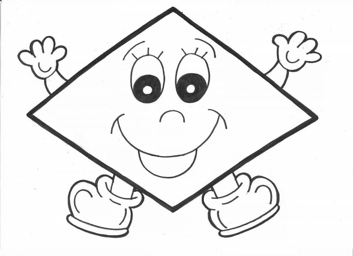 Color-splash rectangle coloring page for kids