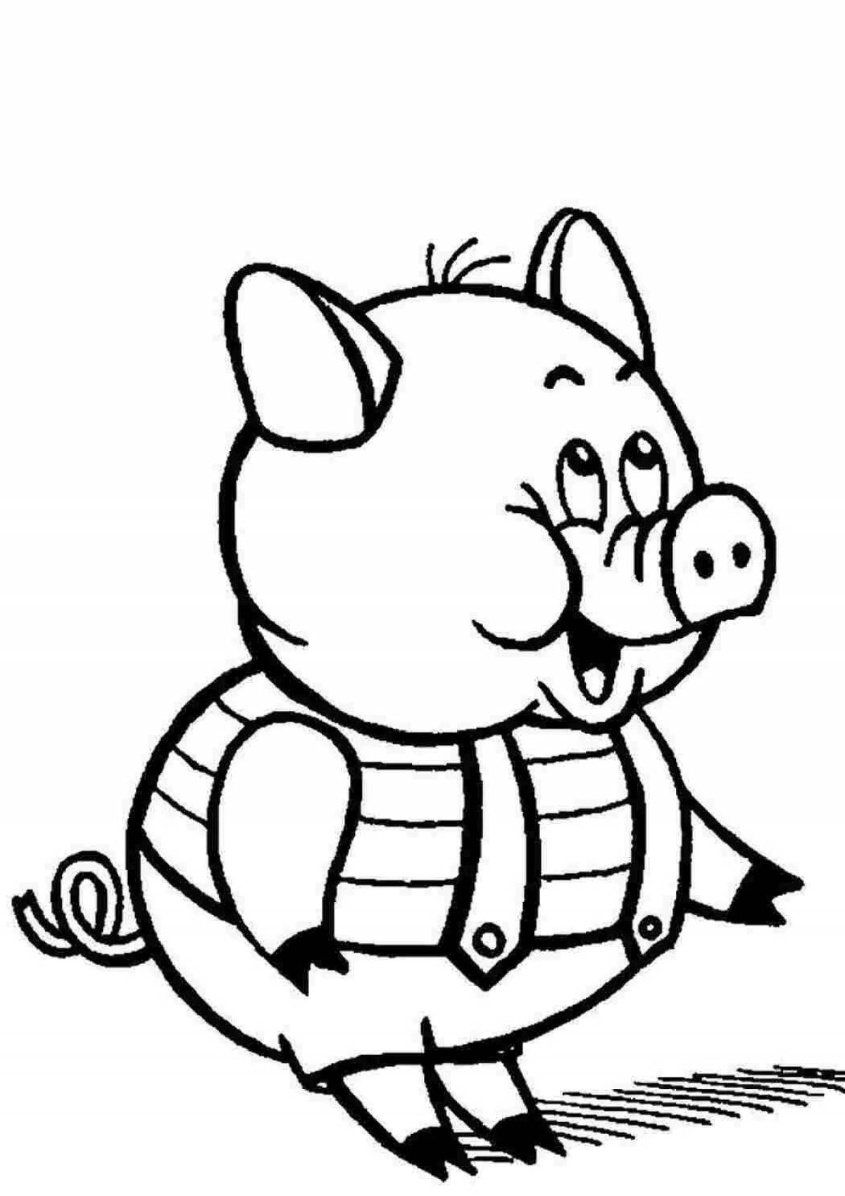 Creative pig coloring for kids