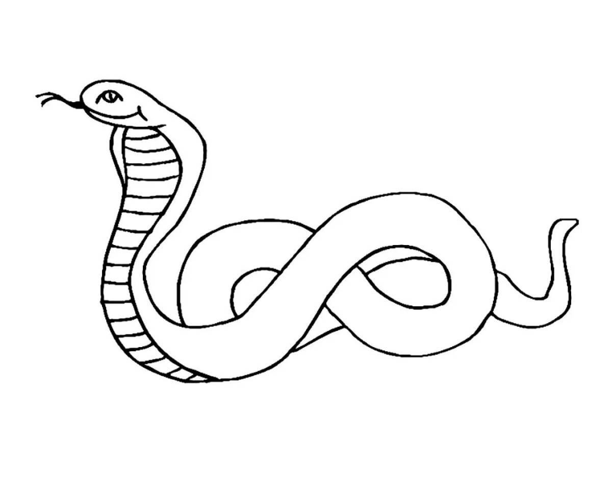 Креативная раскраска «кобра» для детей