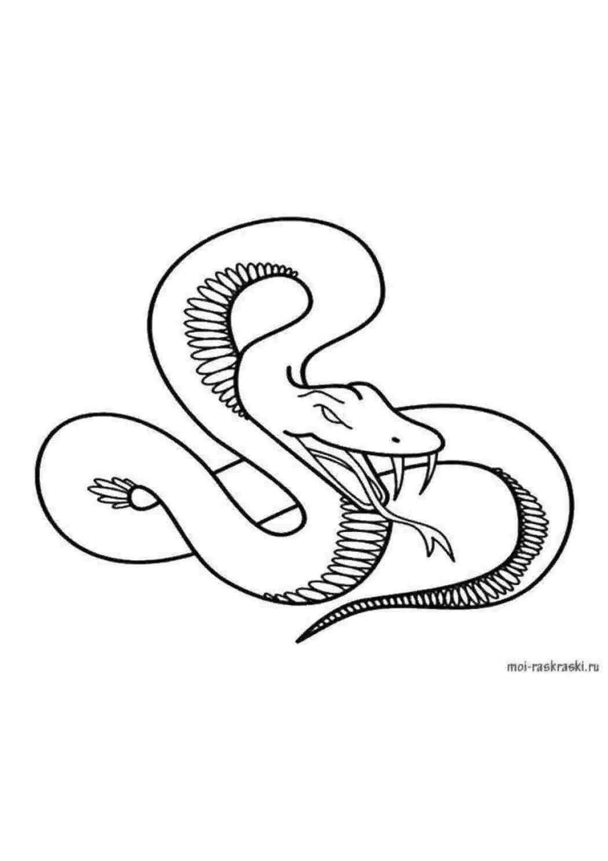 Intricate cobra coloring page for kids