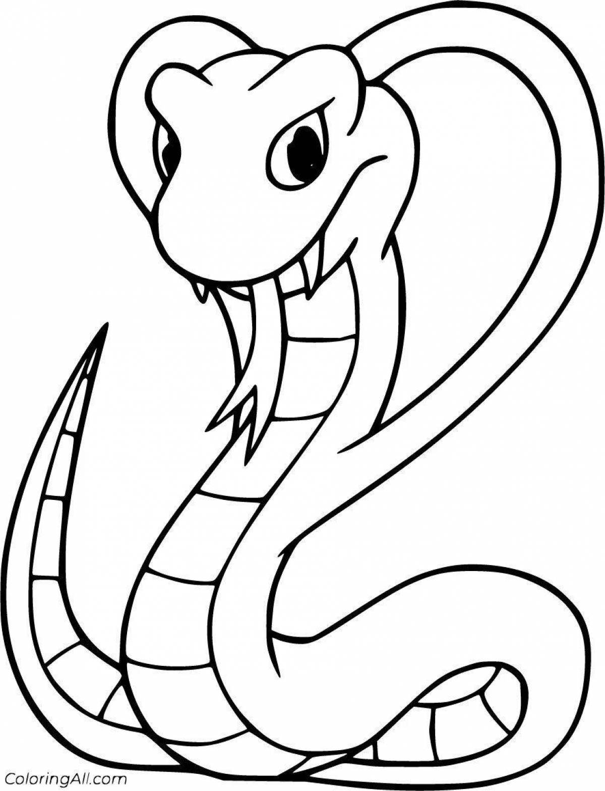 Detailed cobra coloring page for kids