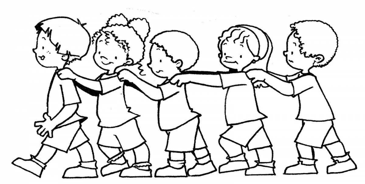 Sparkling round dance coloring for children
