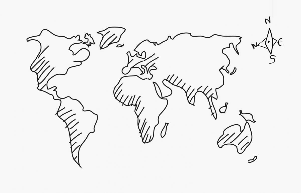 Photo Creative coloring continents for kids