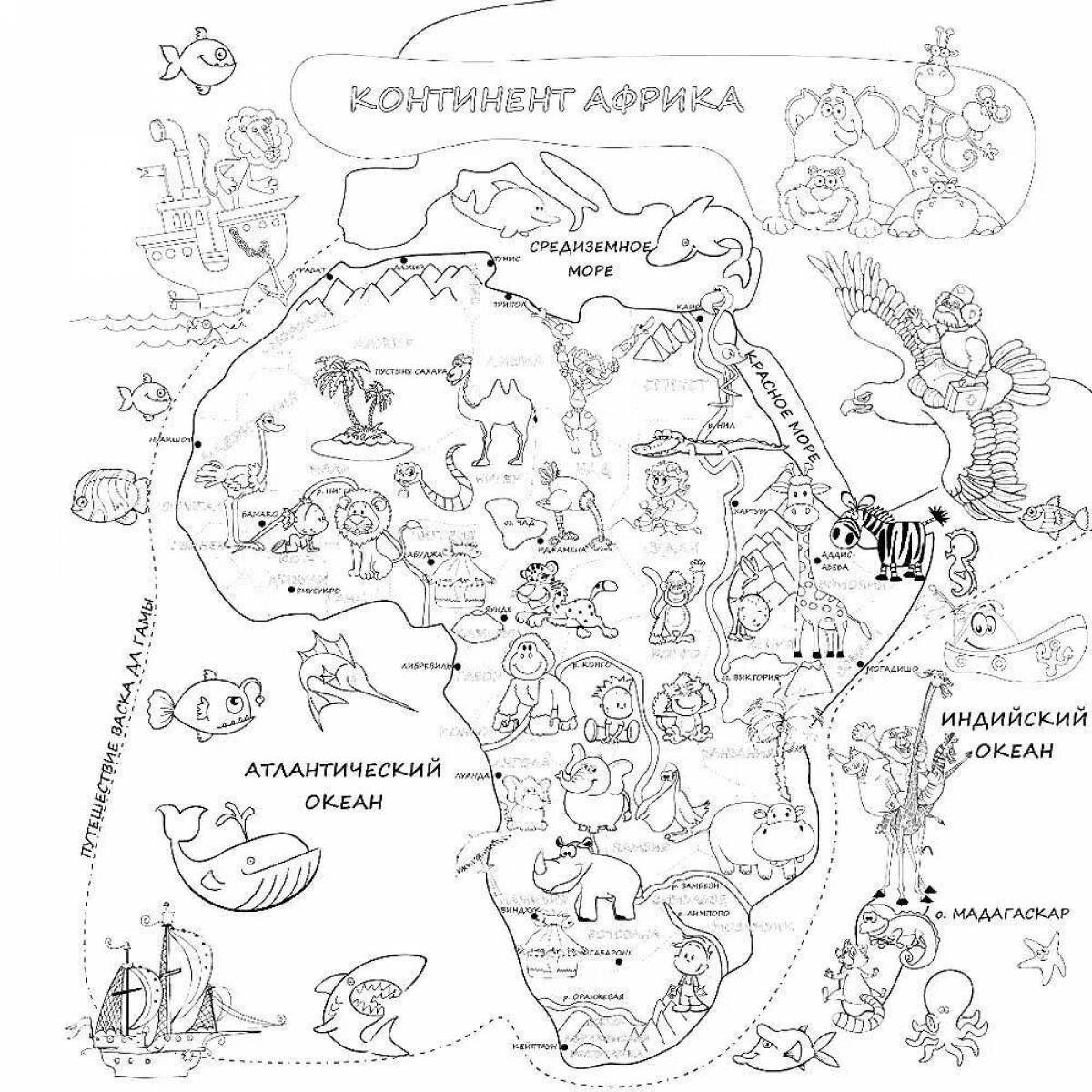 Радостные раскраски континенты для детей