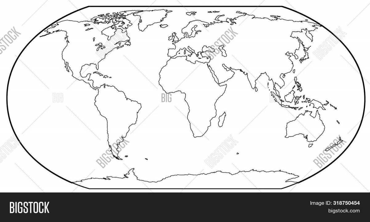 Coloring pages continents for preschoolers