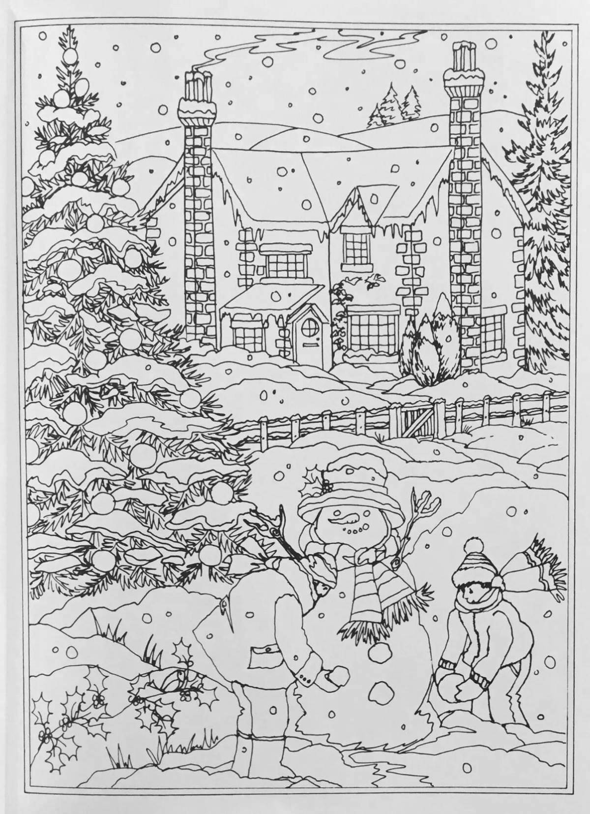 Amazing adult winter coloring book