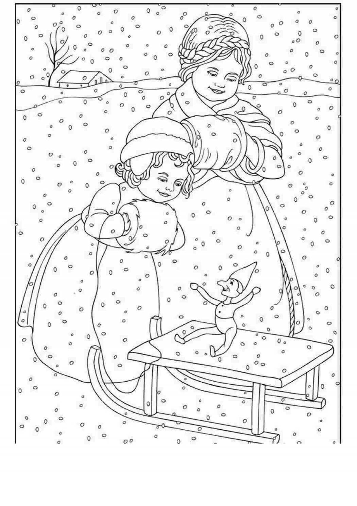 Exalted winter coloring pages for adults