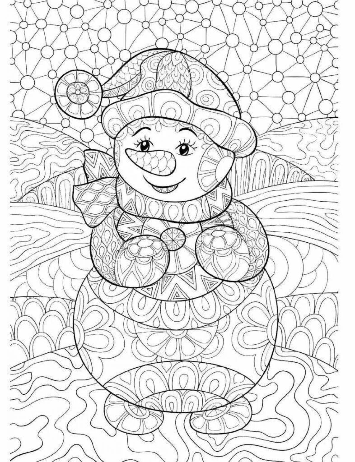 Famous winter coloring book for adults