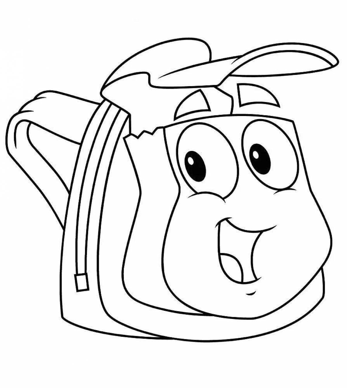 Humorous schoolbag coloring book for preschoolers