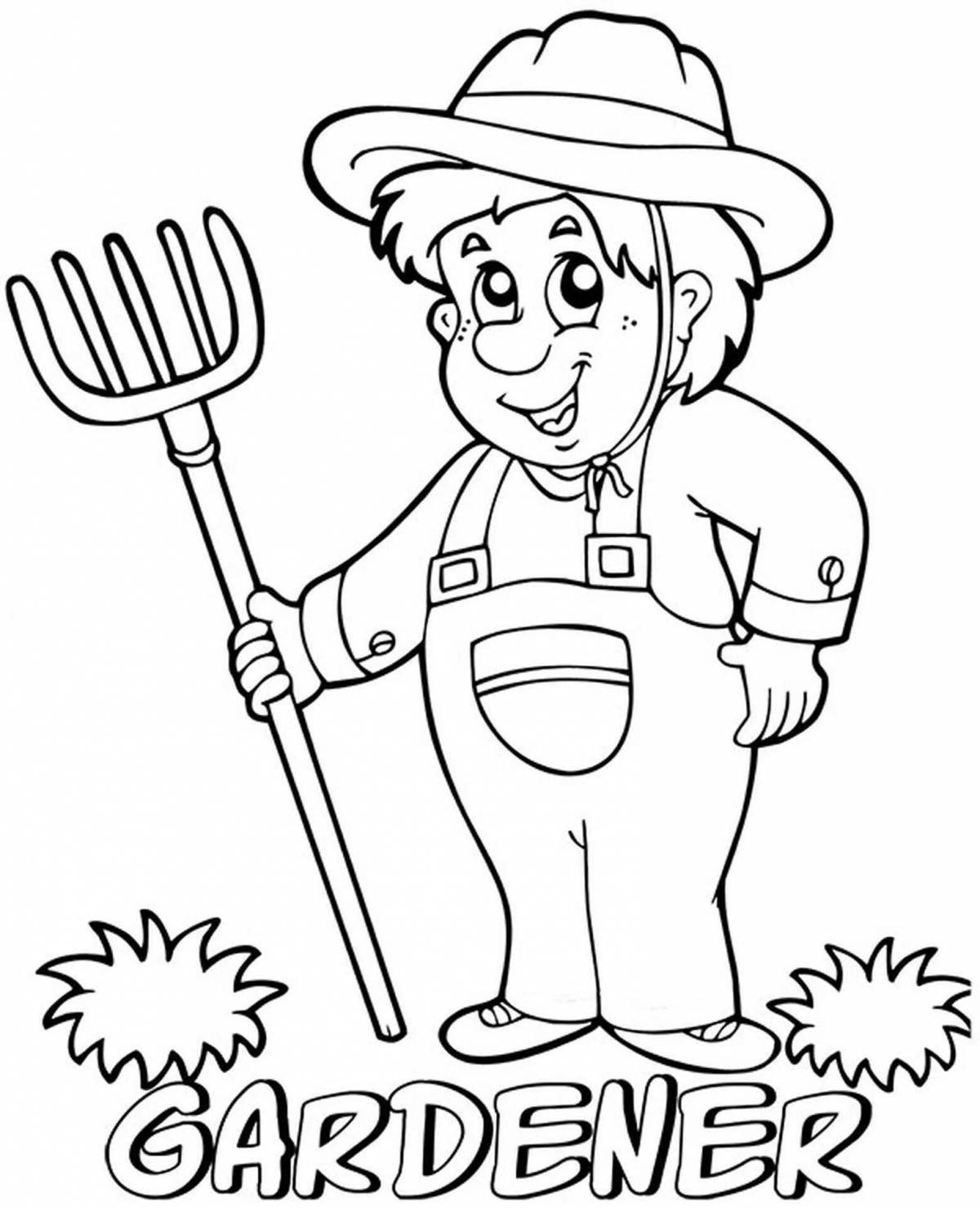Farmer coloring page for kids