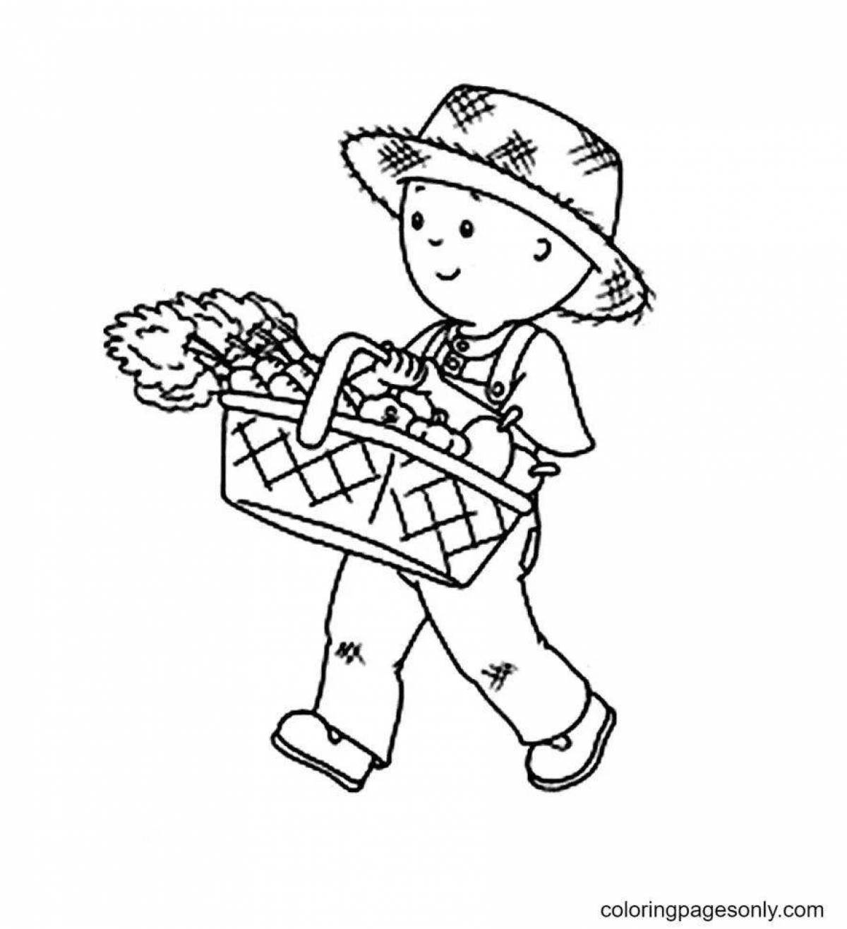 Attractive farm coloring book for kids