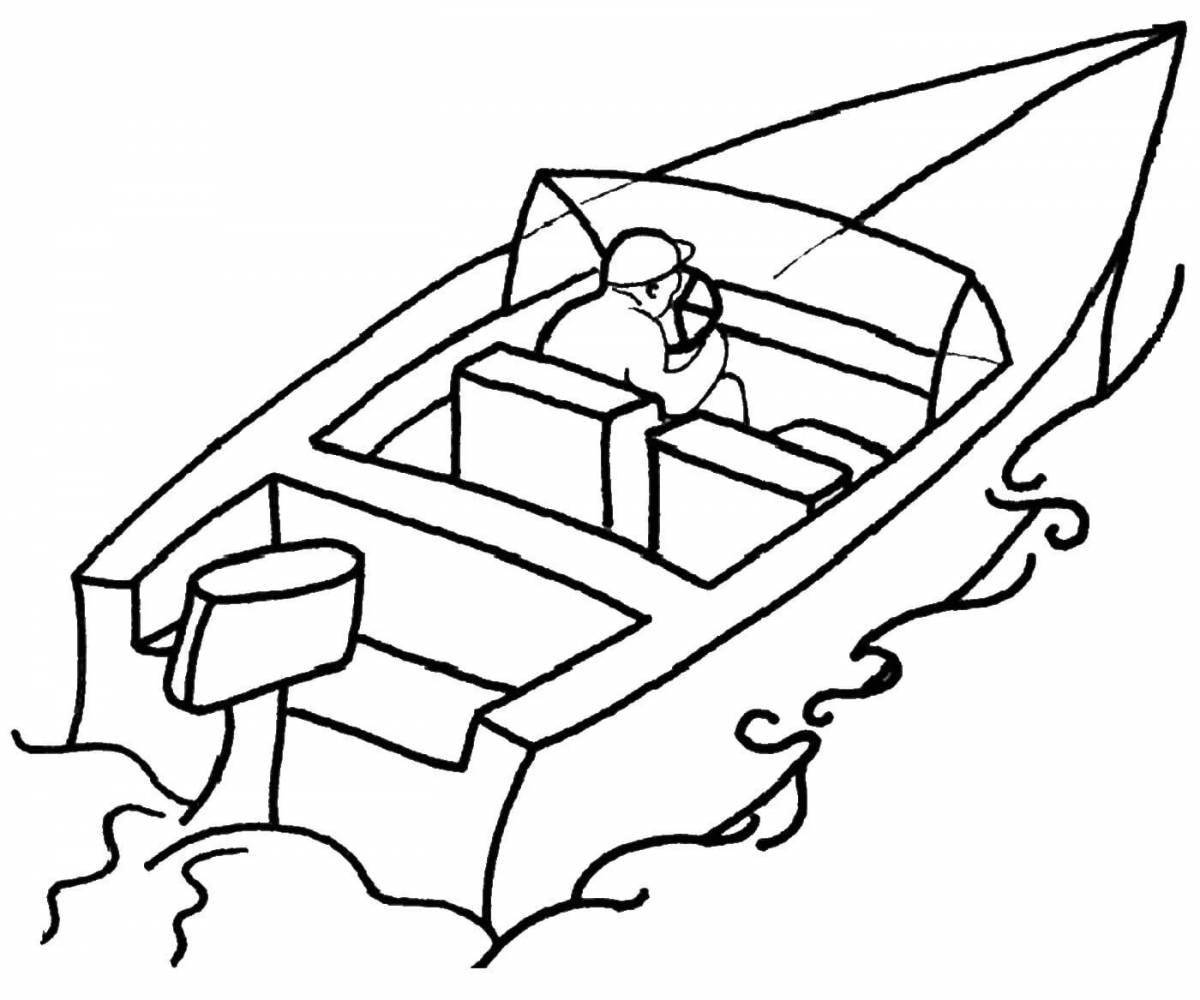 Adorable boat coloring book for kids