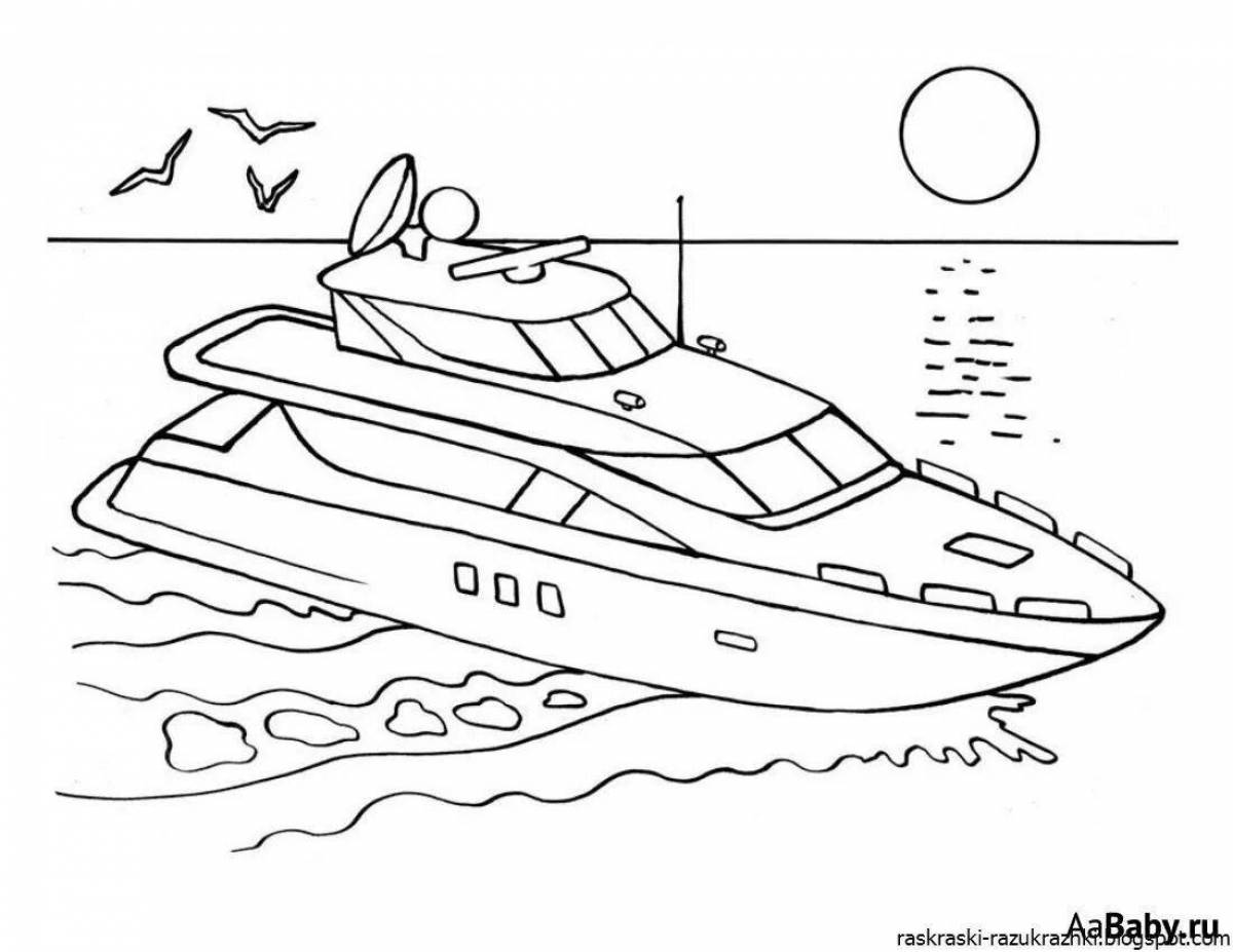 Fabulous boat coloring pages for kids