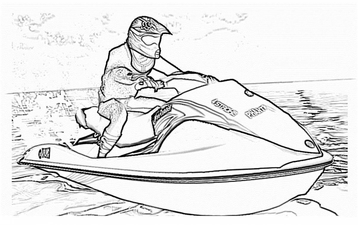 Amazing boat coloring page for kids