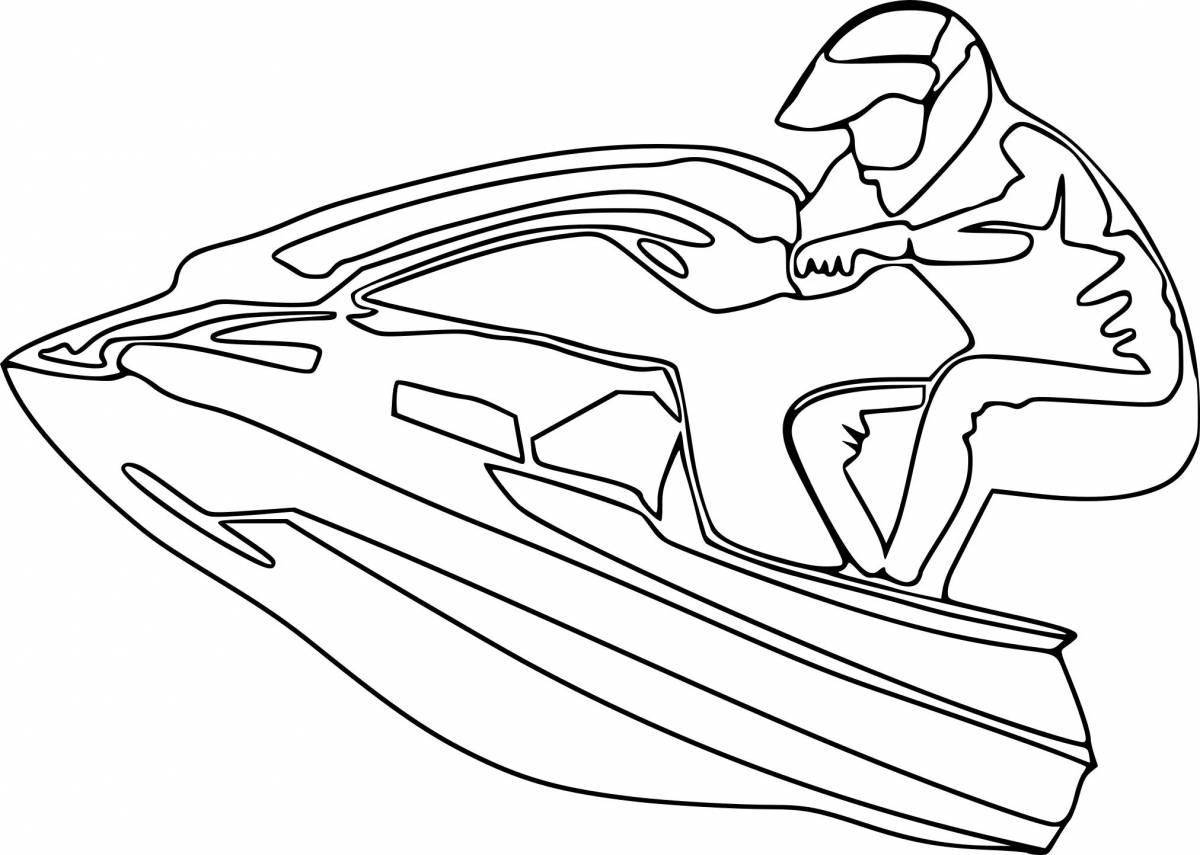 Shiny boat coloring book for kids