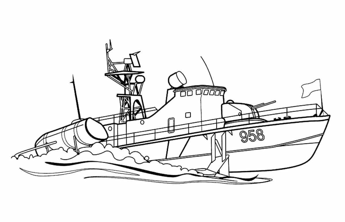 Cute boat coloring pages for kids