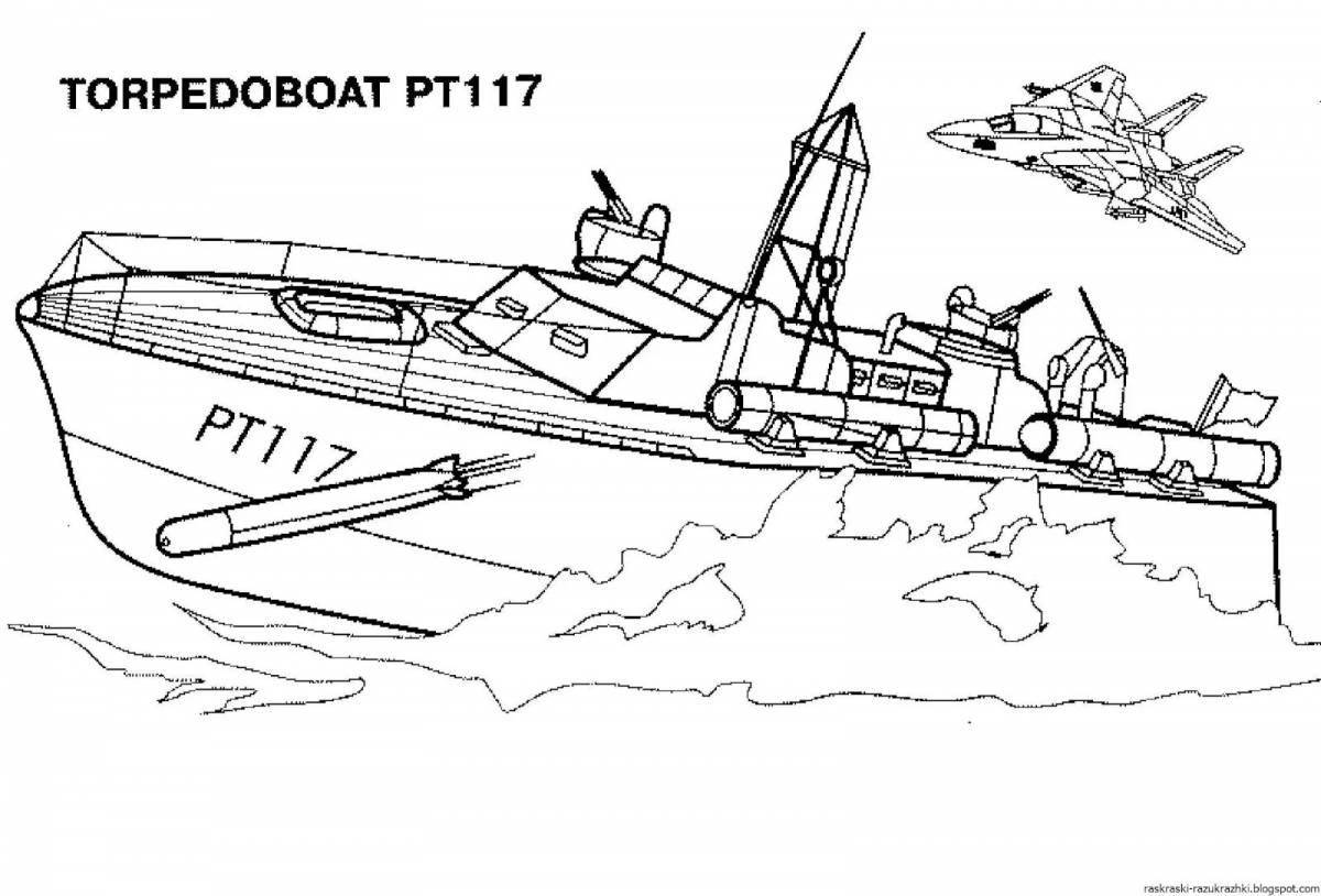 Adorable boat coloring page for kids