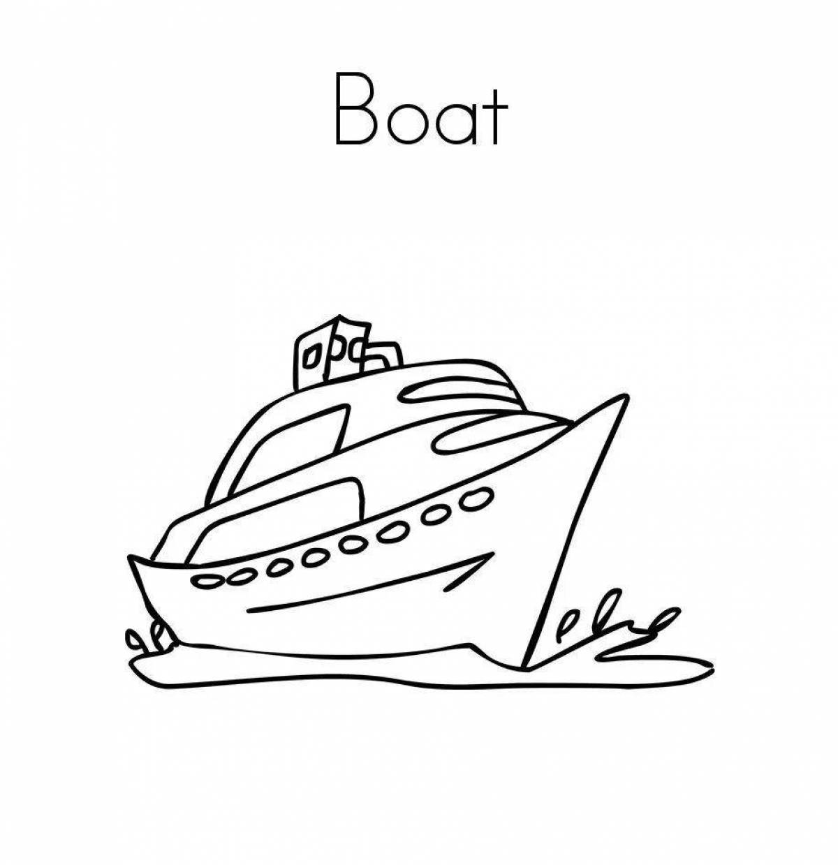 Colorific boat coloring page for kids