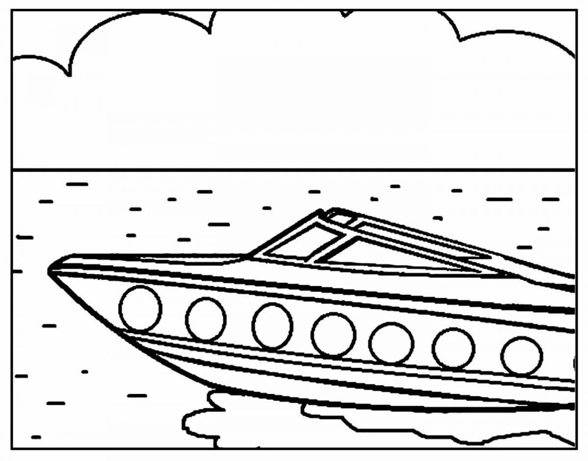 Sweet boat coloring book for kids