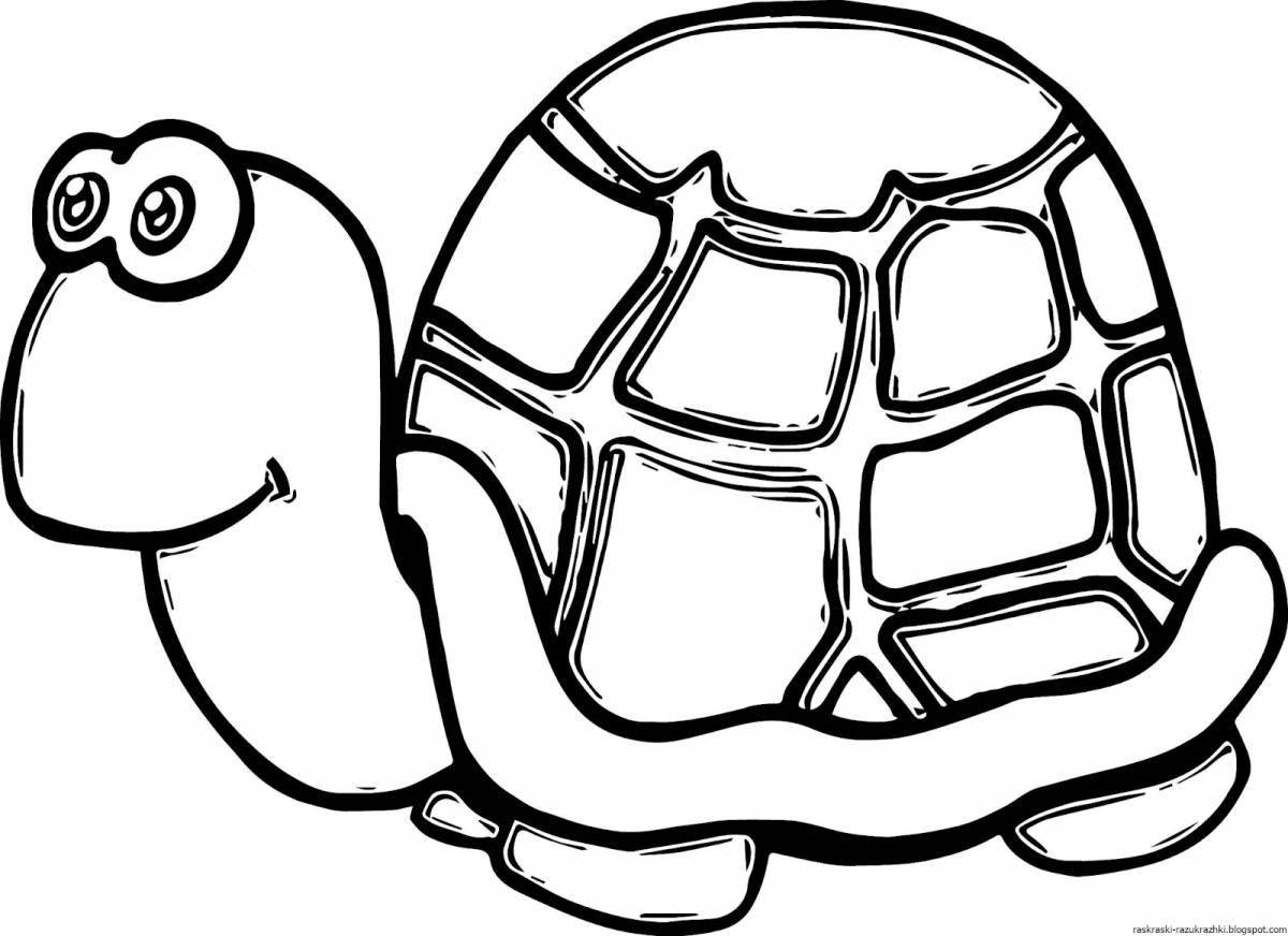 Sweet turtle coloring for kids