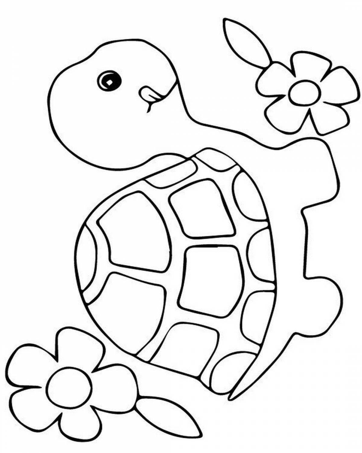 Красочная черепаха раскраска для детей