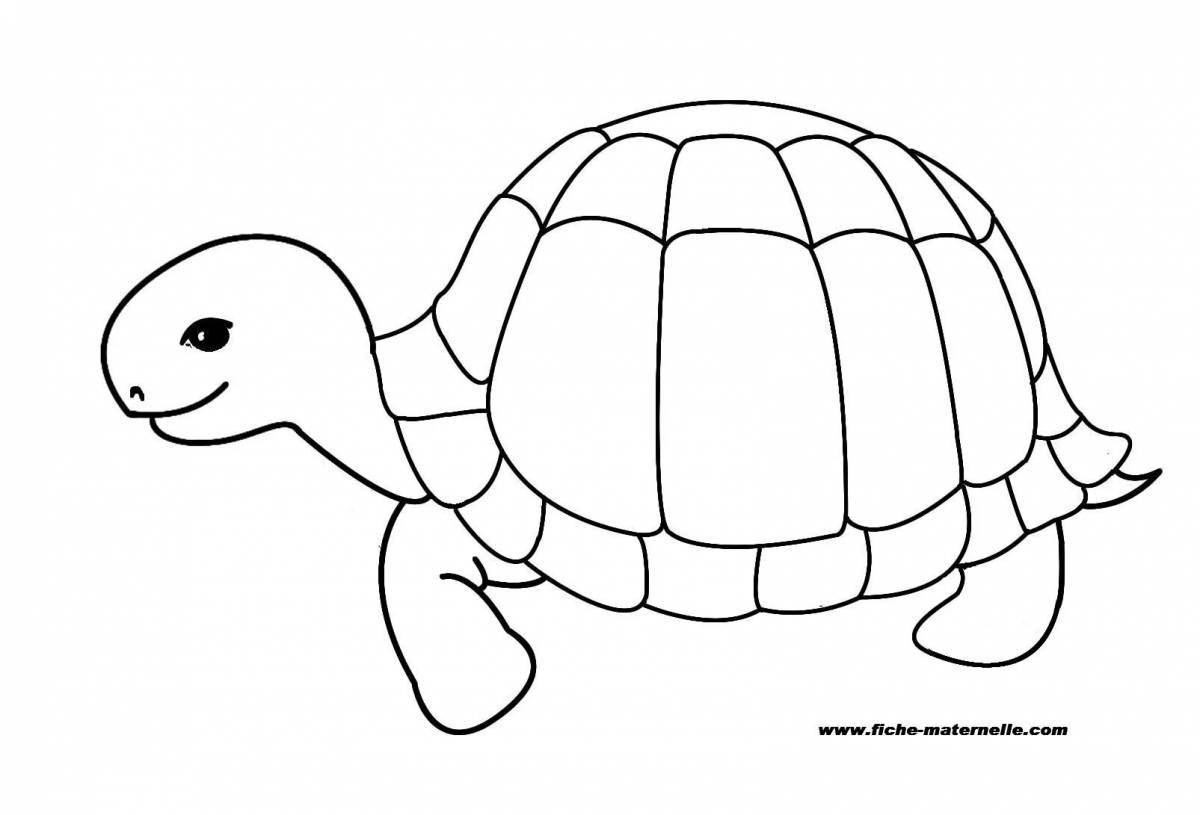 Удивительная черепаха-раскраска для детей