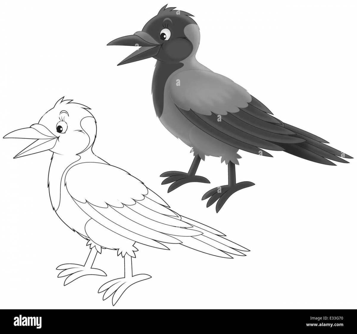 Creative jackdaw coloring for kids