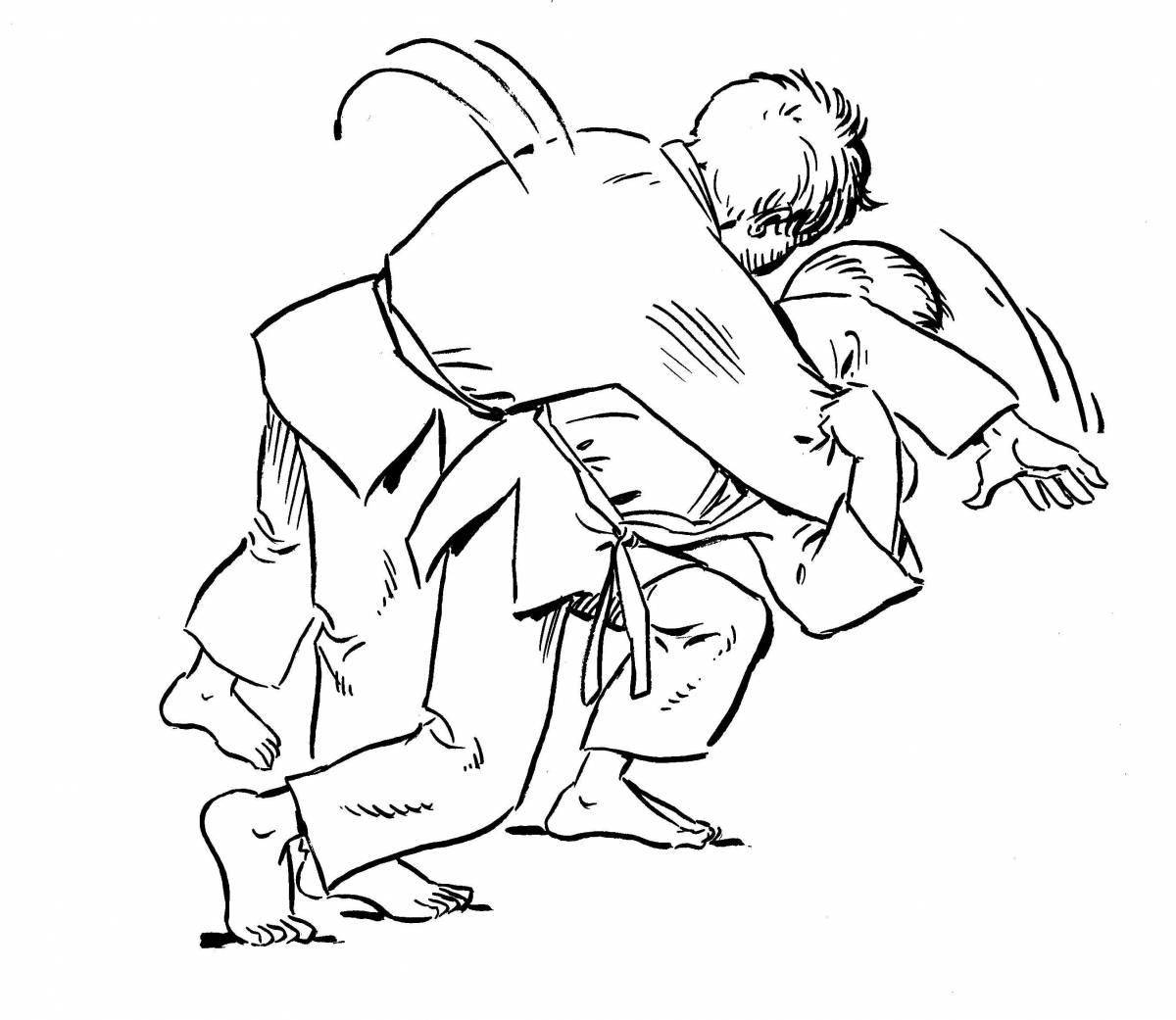 Fantastic judo coloring pages for kids