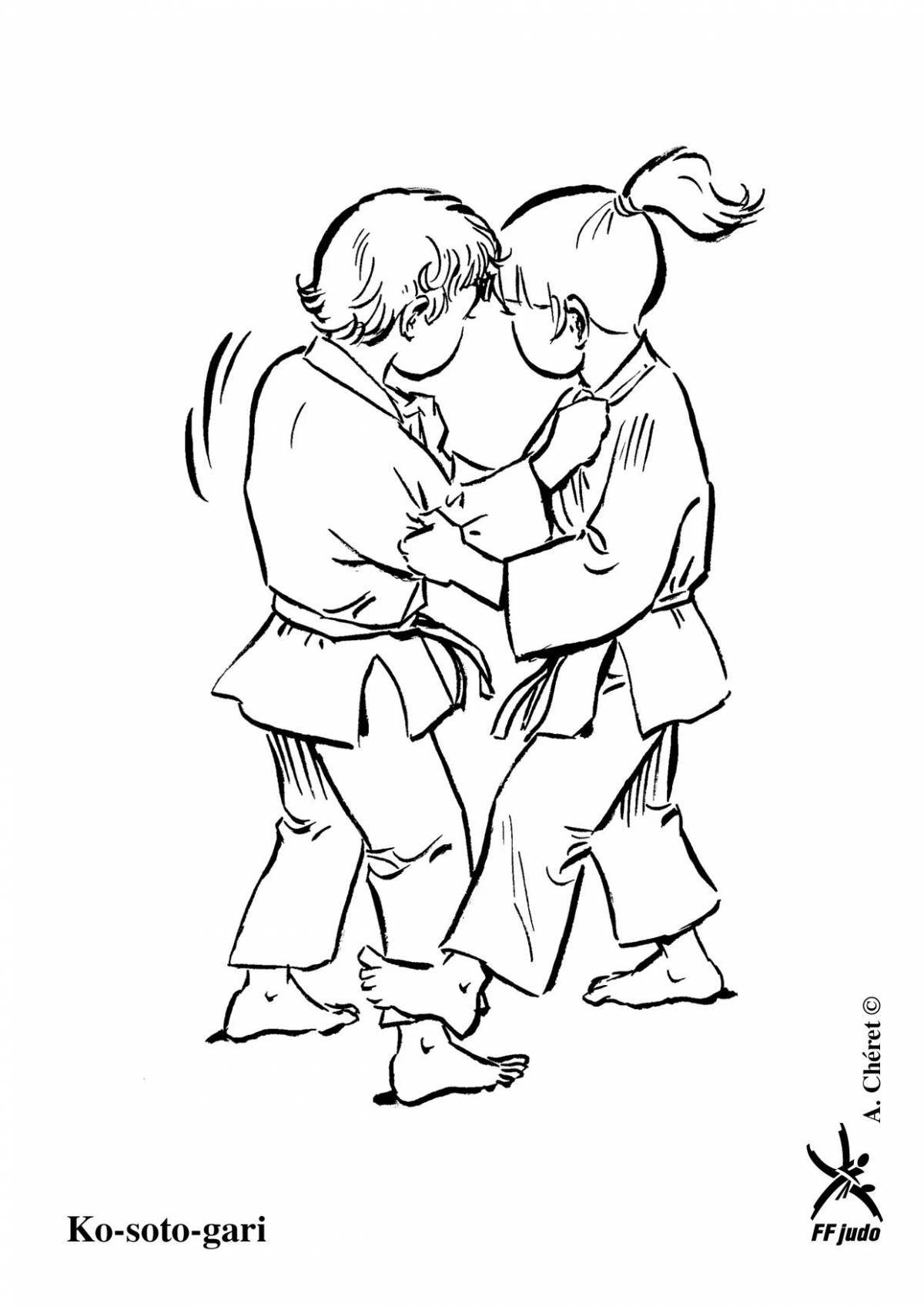 Amazing judo coloring pages for kids
