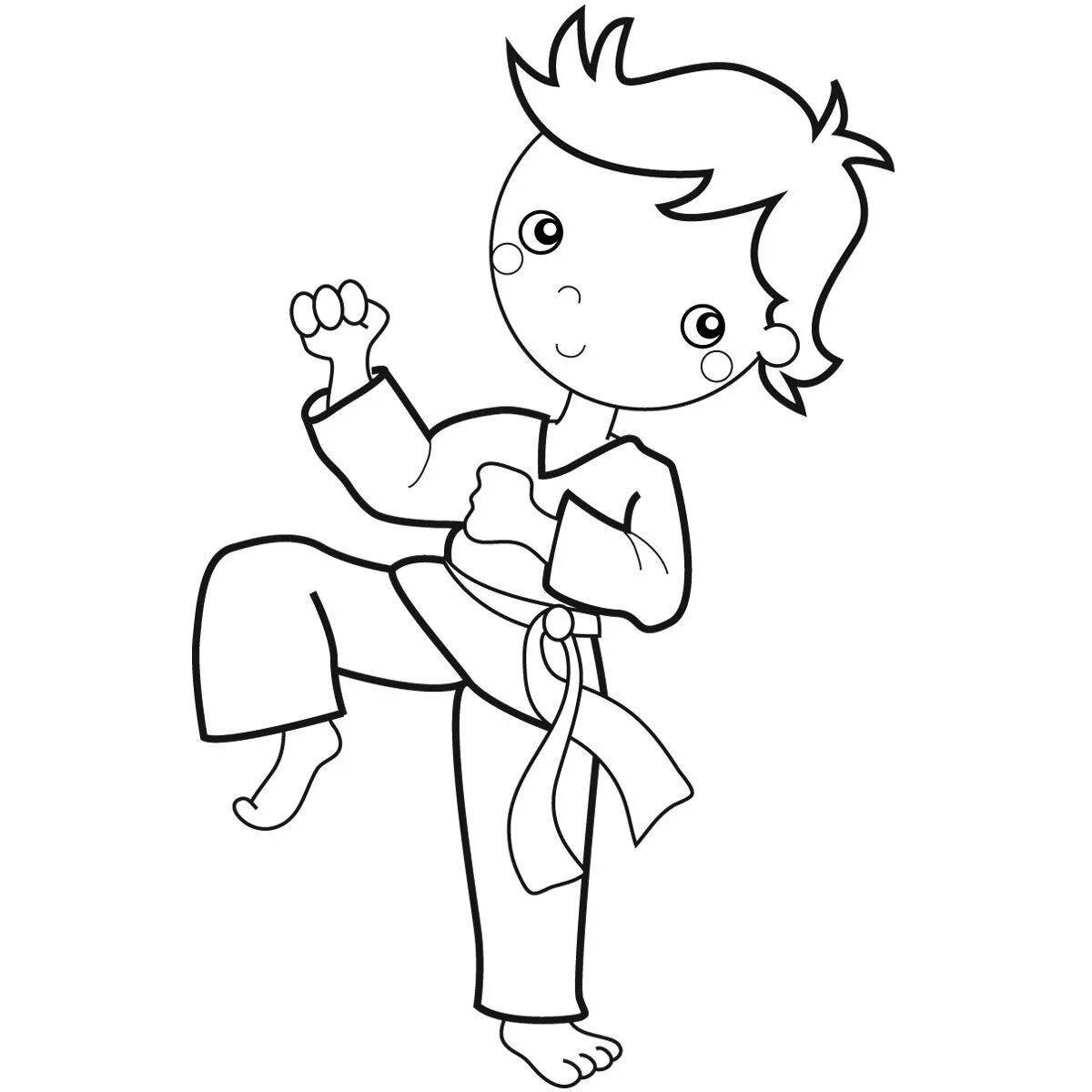 Amazing judo coloring pages for kids