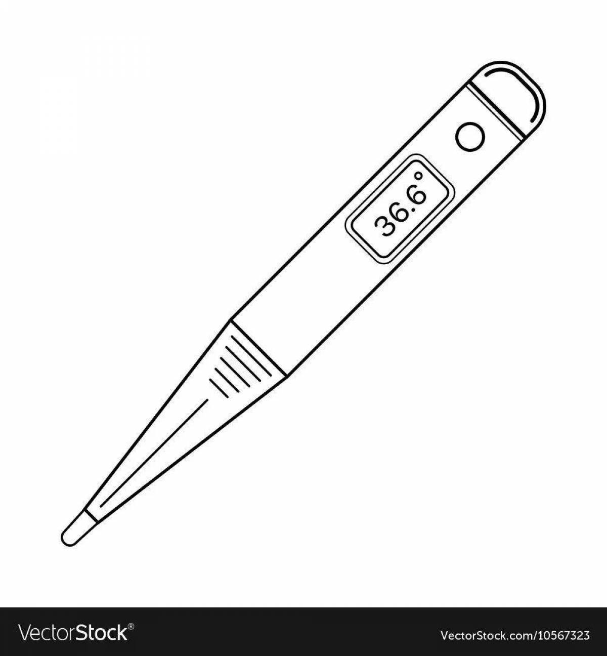 Colourful thermometer coloring page for juniors