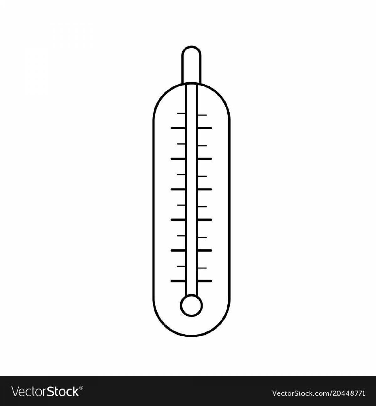 Colorful thermometer coloring for schoolchildren