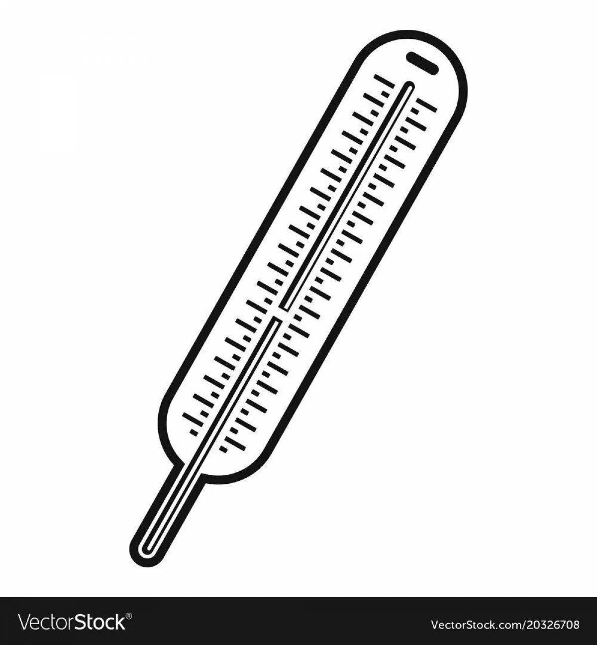 Colorful thermometer coloring page for kids of all races