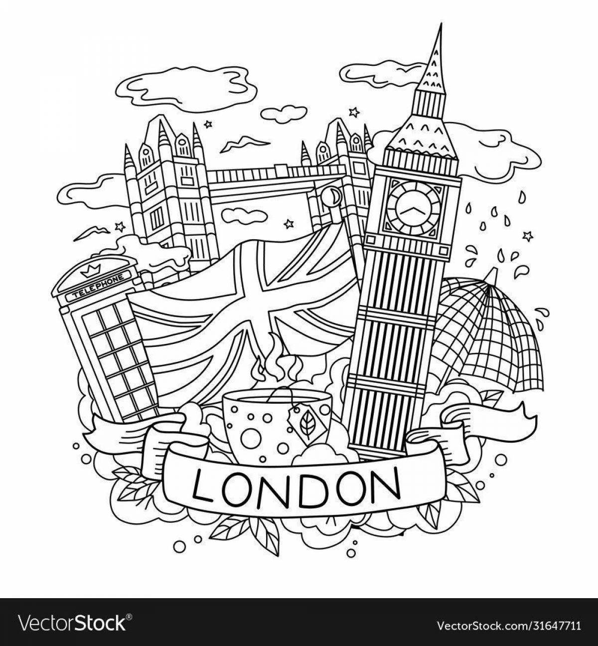 Bright London coloring pages for kids