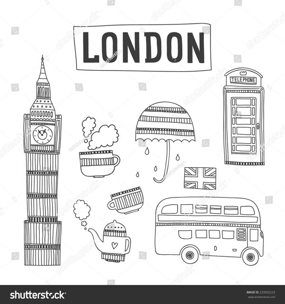 Exciting London coloring book for kids