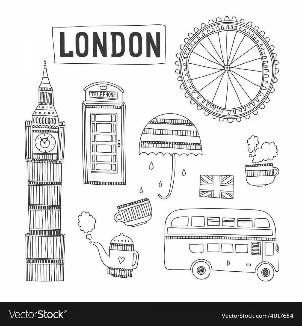 Fancy coloring of london for kids