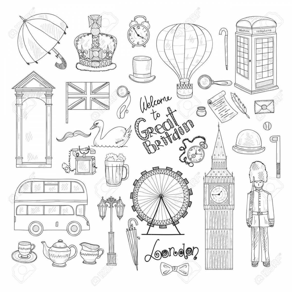 Grand london coloring book for kids
